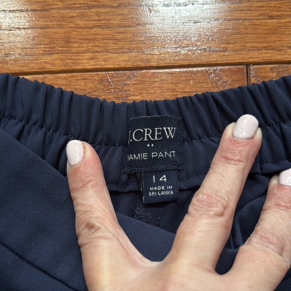 J. Crew Navy Jamie Pants with Elastic Waistband